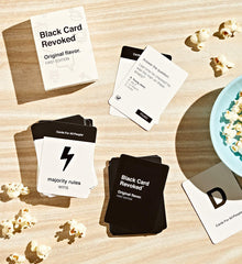 Black Card Revoked Original Flavor deck laid out for group play