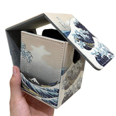 Black Lotus Great Wave box front view shows elegant wave design for premium card storage.