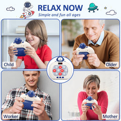 Blackma Pop Game Astronaut child holding the handheld toy