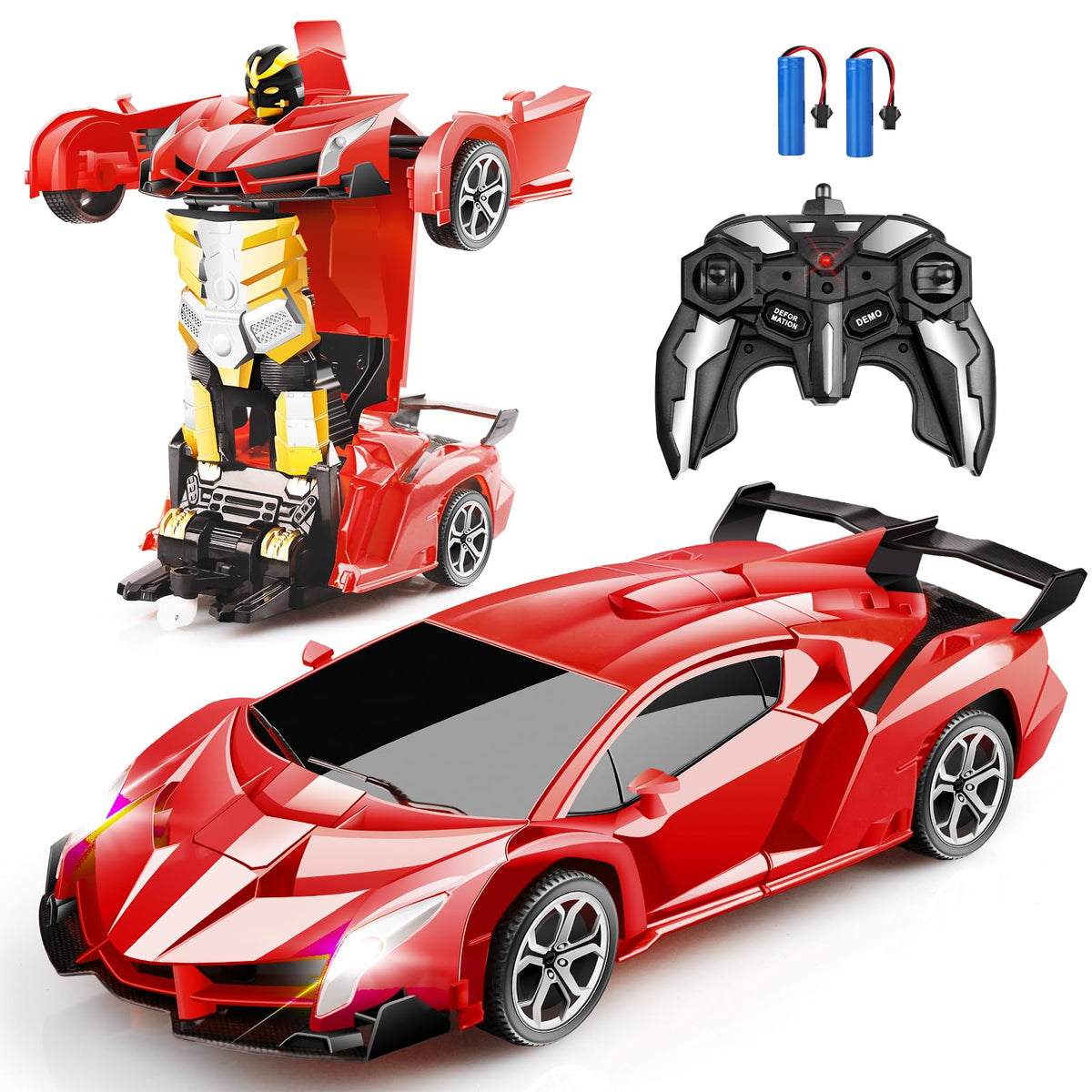 Blackma remote control car in transform mode for dynamic play.