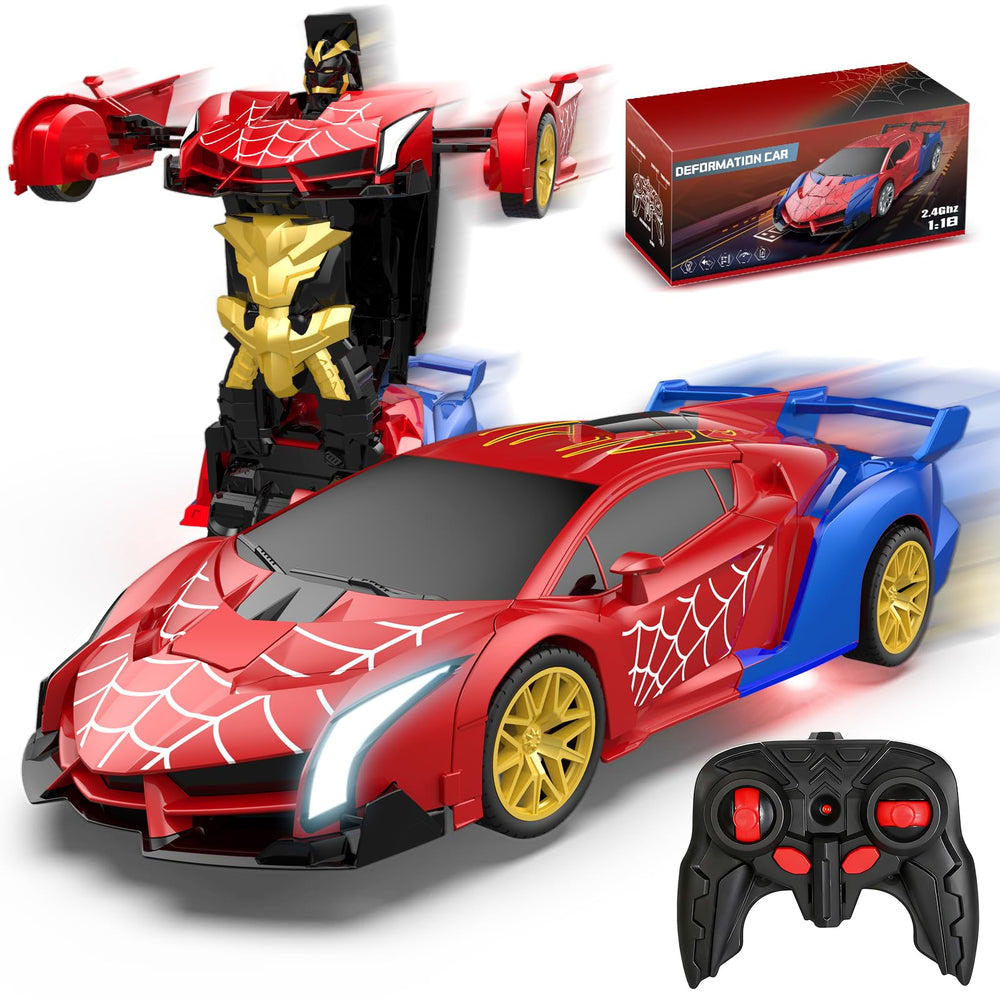 Blackma Transform RC Car front view shows durable build and vivid styling for indoor play.