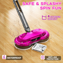 BLAXTEM Mop Toy powered by USB-C rechargeable battery for longer play sessions.