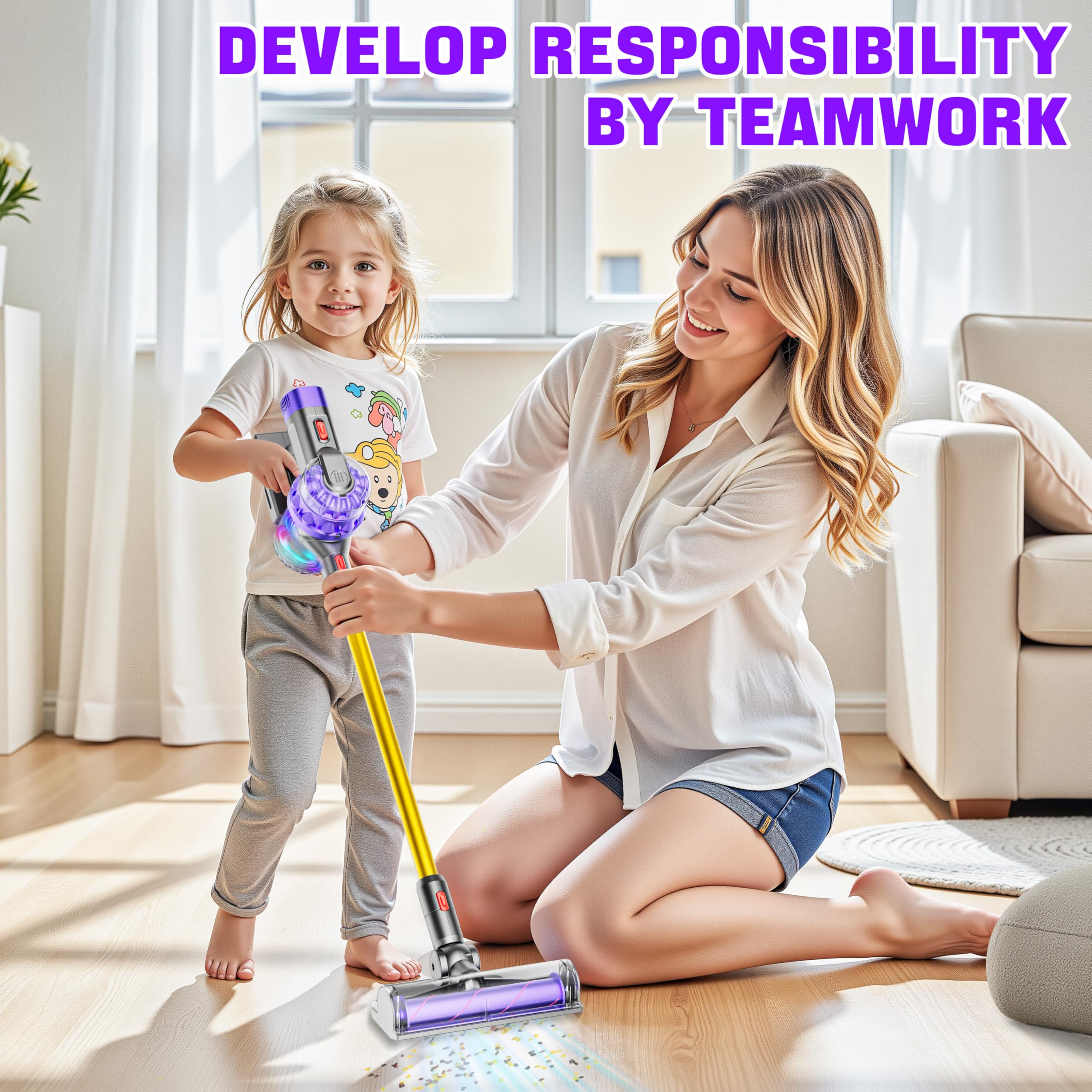 BLAXTEM dusting attachment for gentle surface cleaning in pretend chores.