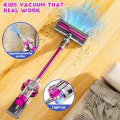 BLAXTEM toy vacuum demonstrates real suction with lights and sounds for engaging play.
