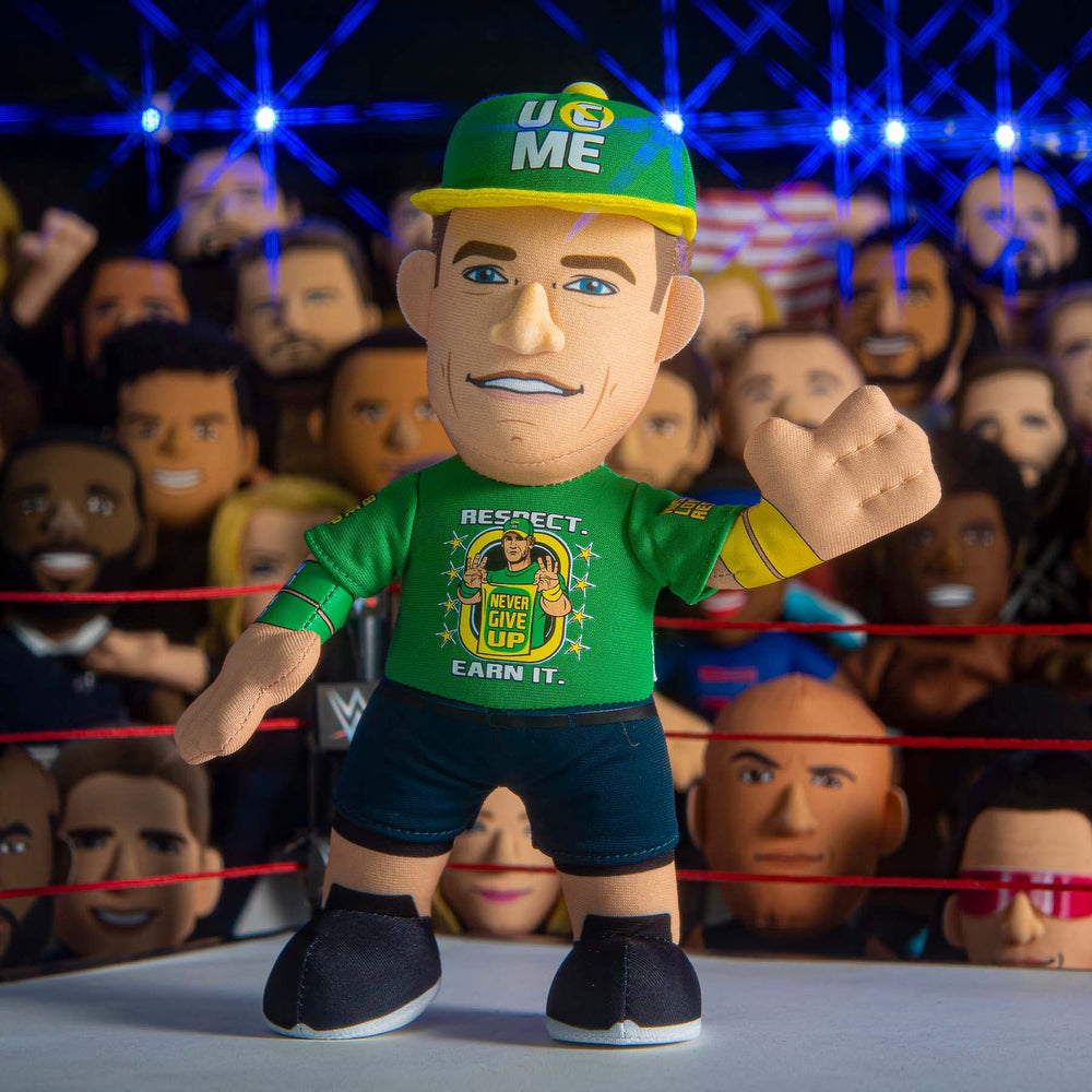 Bleacher Creatures John Cena plush fabric detail emphasizes soft touch.