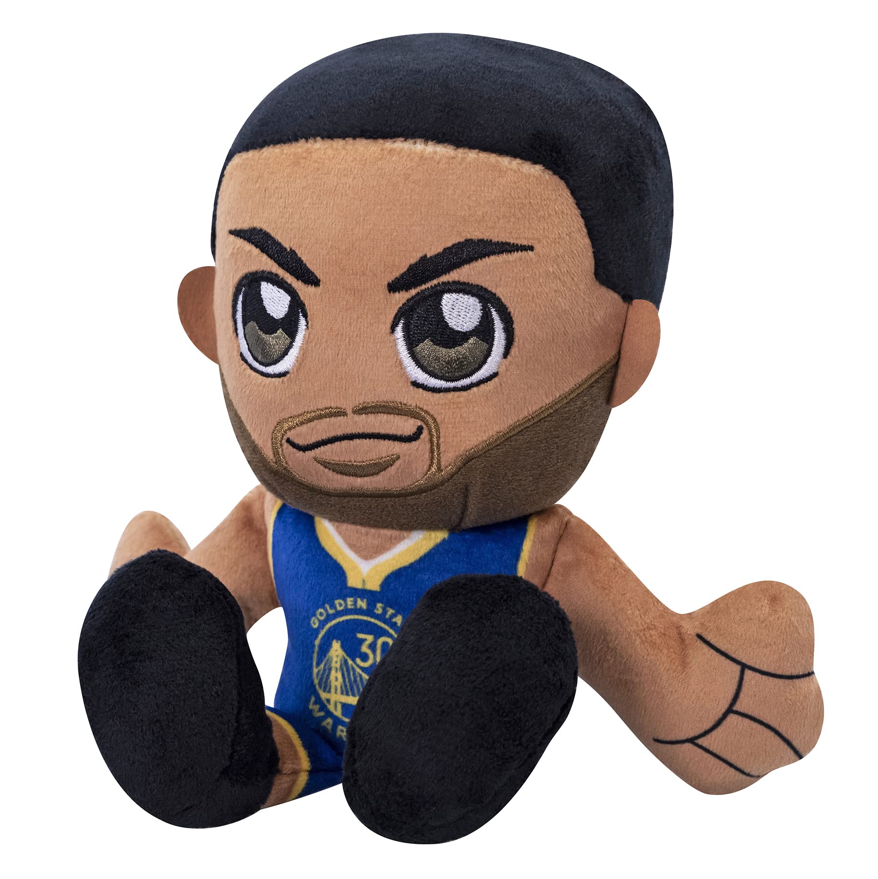 Bleacher Creatures Steph Curry Kuricha 8in plush close-up of friendly face.