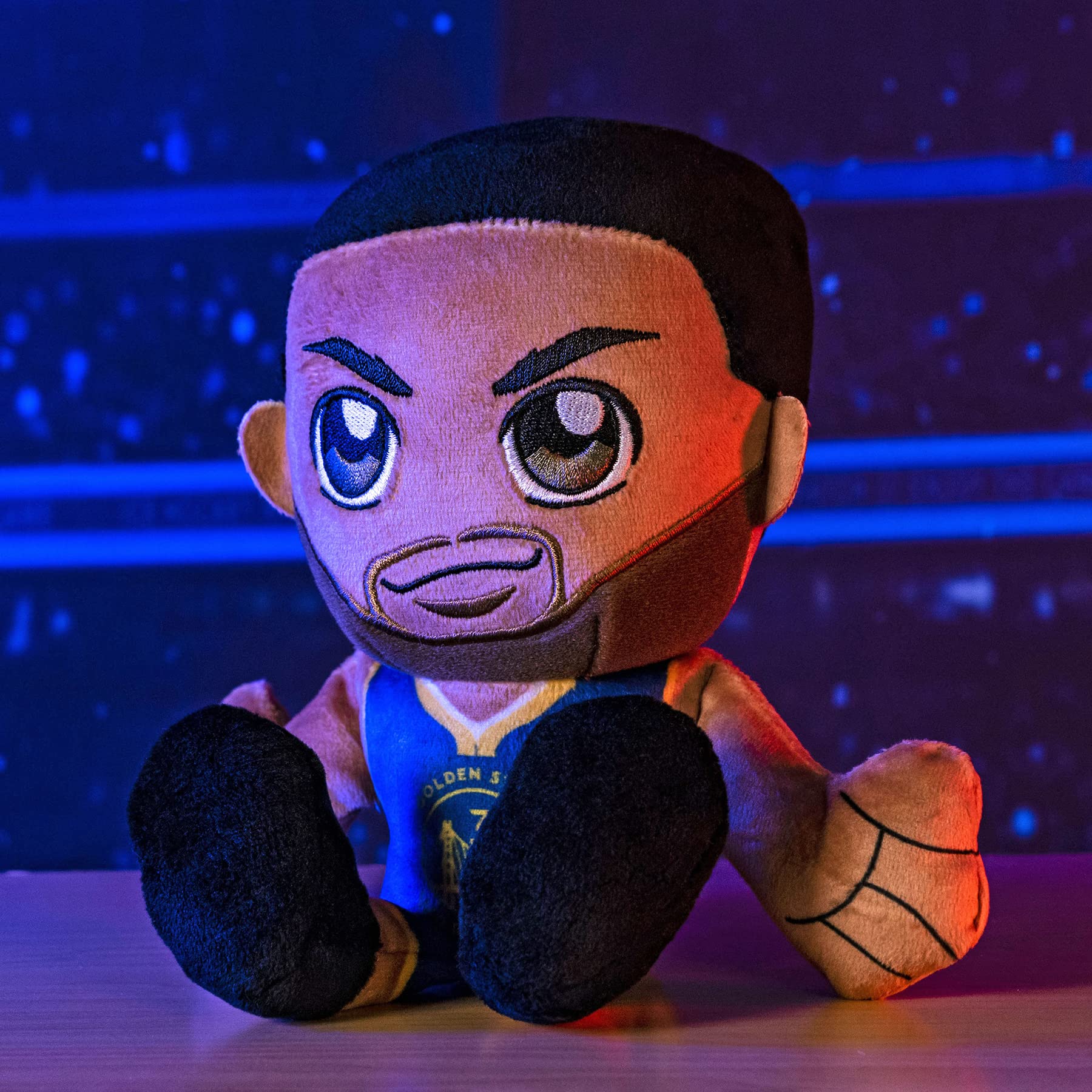 Bleacher Creatures Steph Curry Kuricha velboa fabric close-up, soft texture.