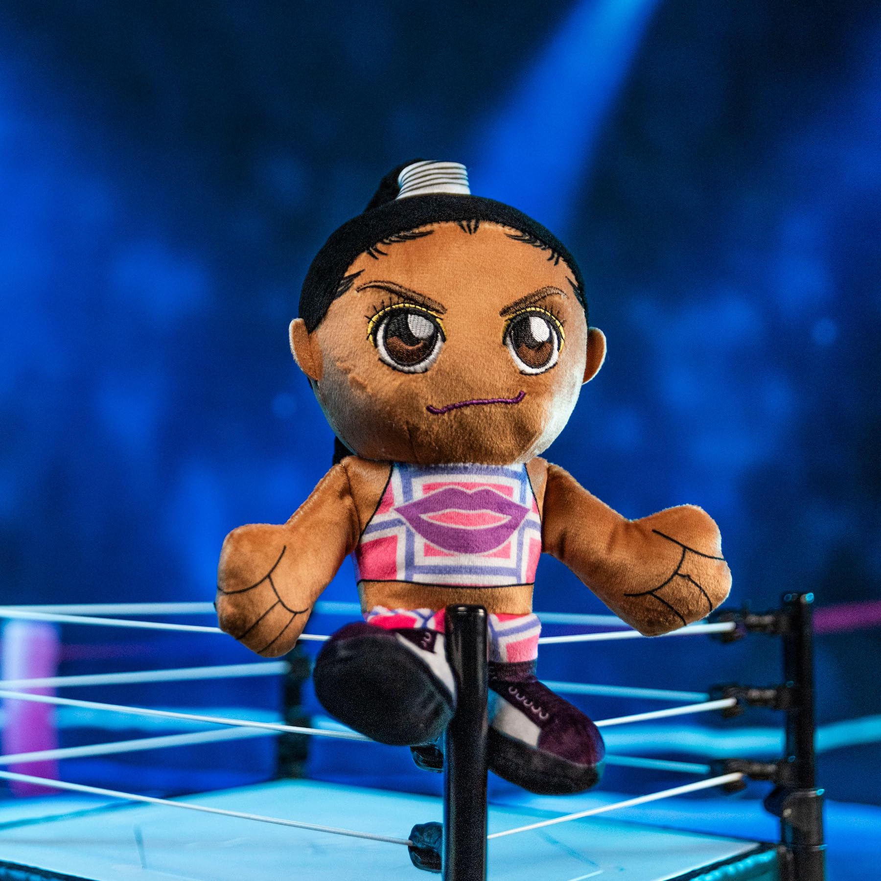 Bleacher Creatures Bianca Belair 8in Kuricha plush full-body pose for shelf display.