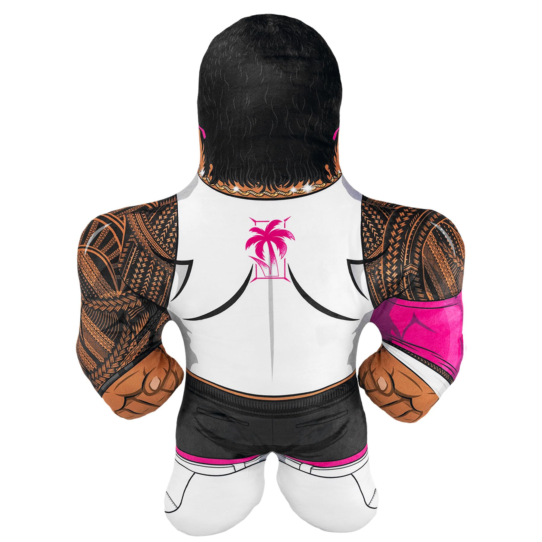 Bleacher Creatures Jey Uso plush display piece pairs with other WWE characters.
