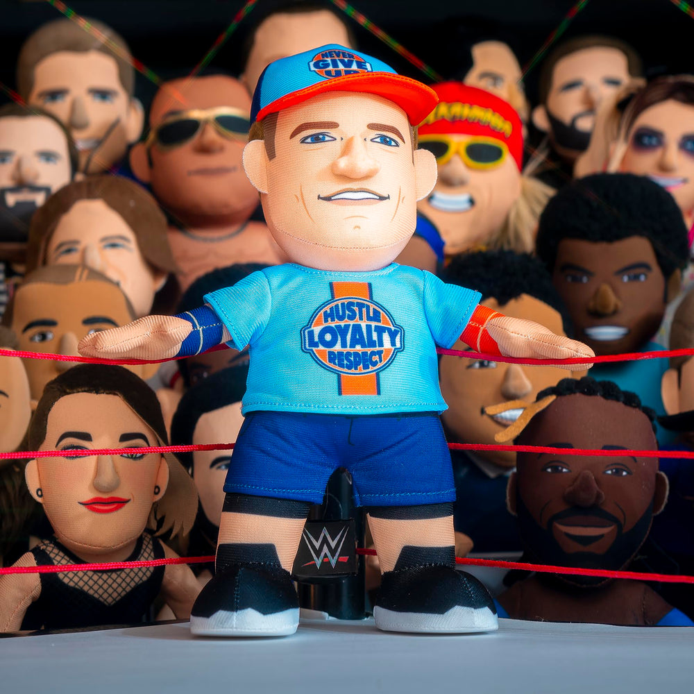 Bleacher Creatures John Cena 10-inch plush, gift-ready keepsake for WWE fans.