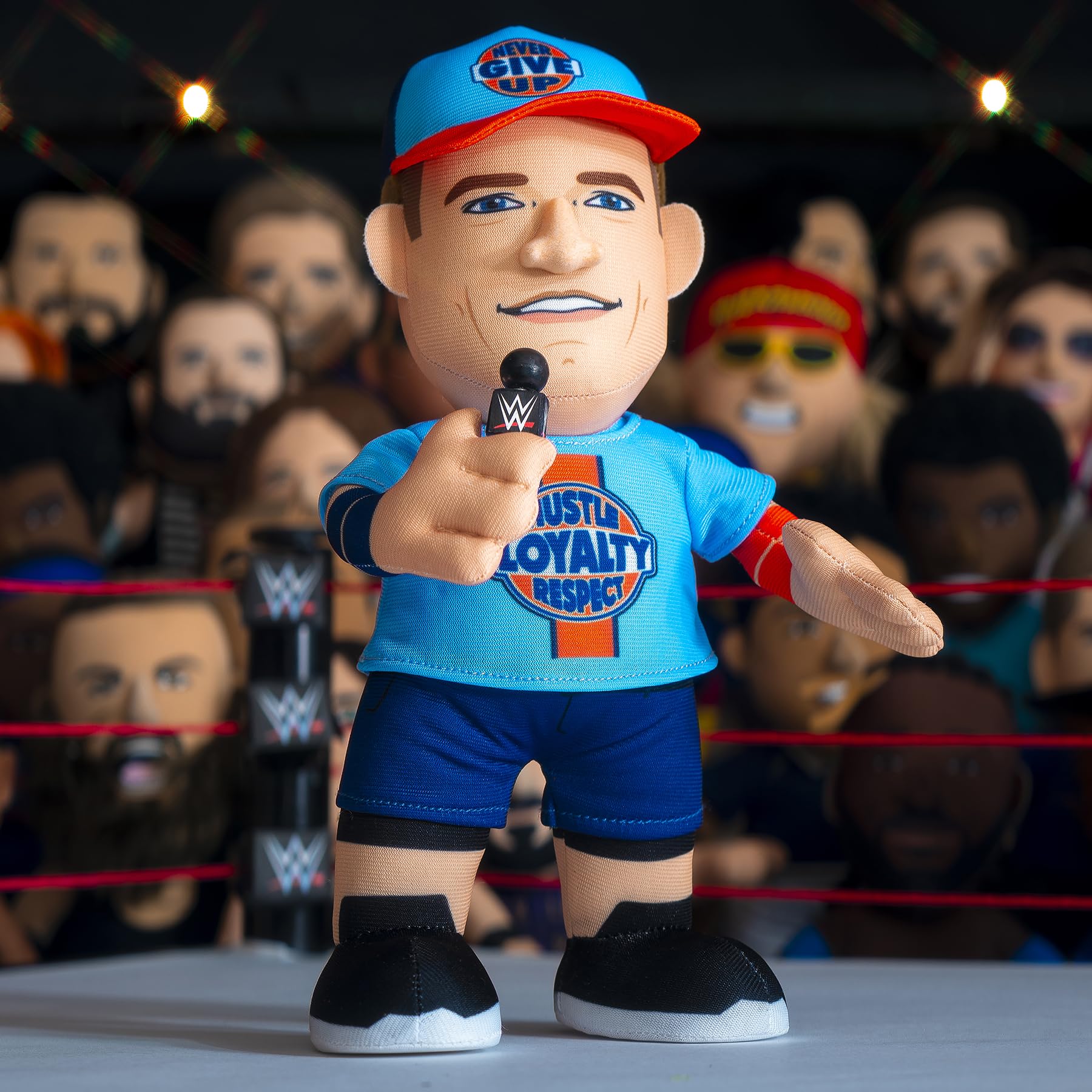 Bleacher Creatures John Cena 10-inch plush, officially licensed WWE product for collectors.