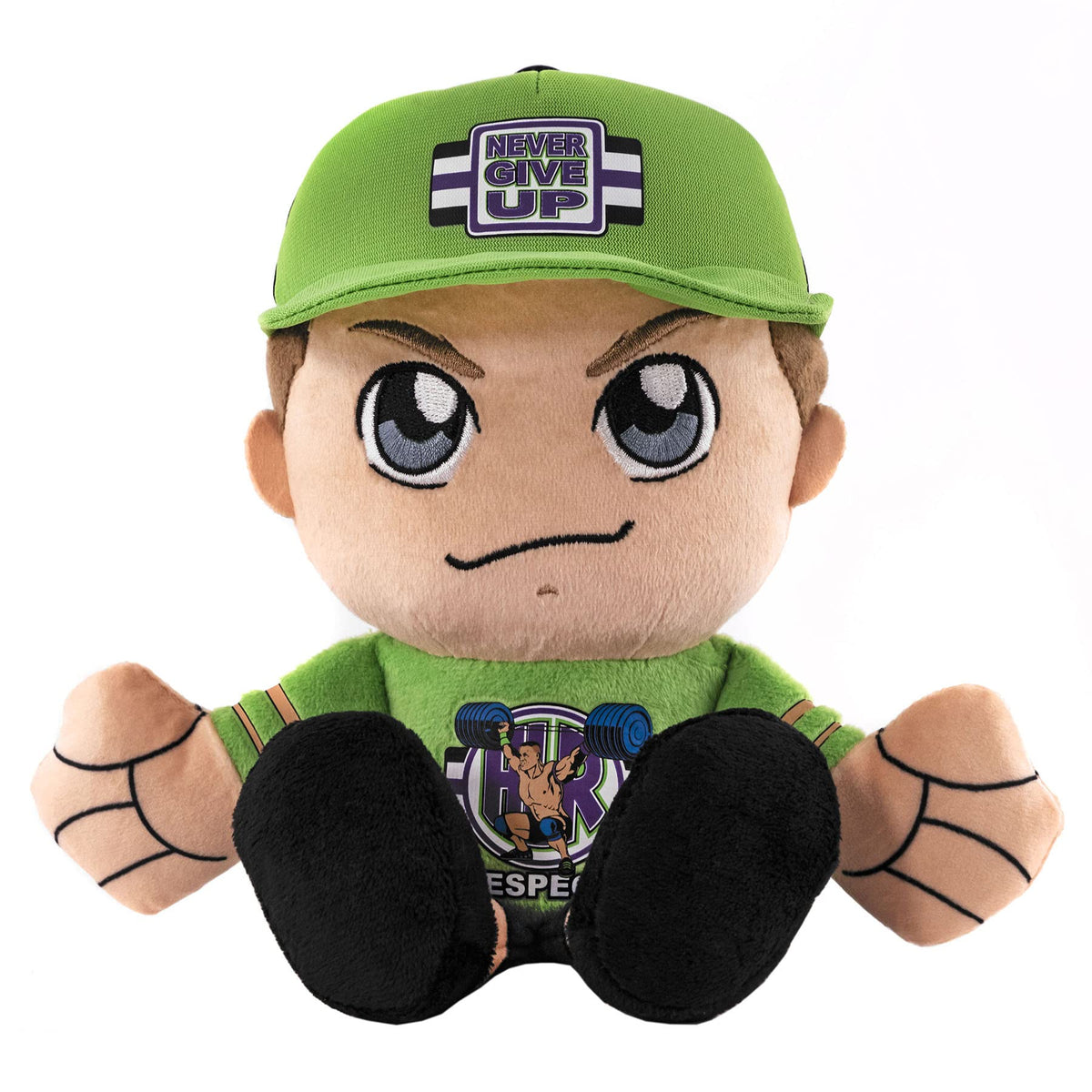 Bleacher Creatures John Cena Kuricha plush front view with cuddly velboa texture.
