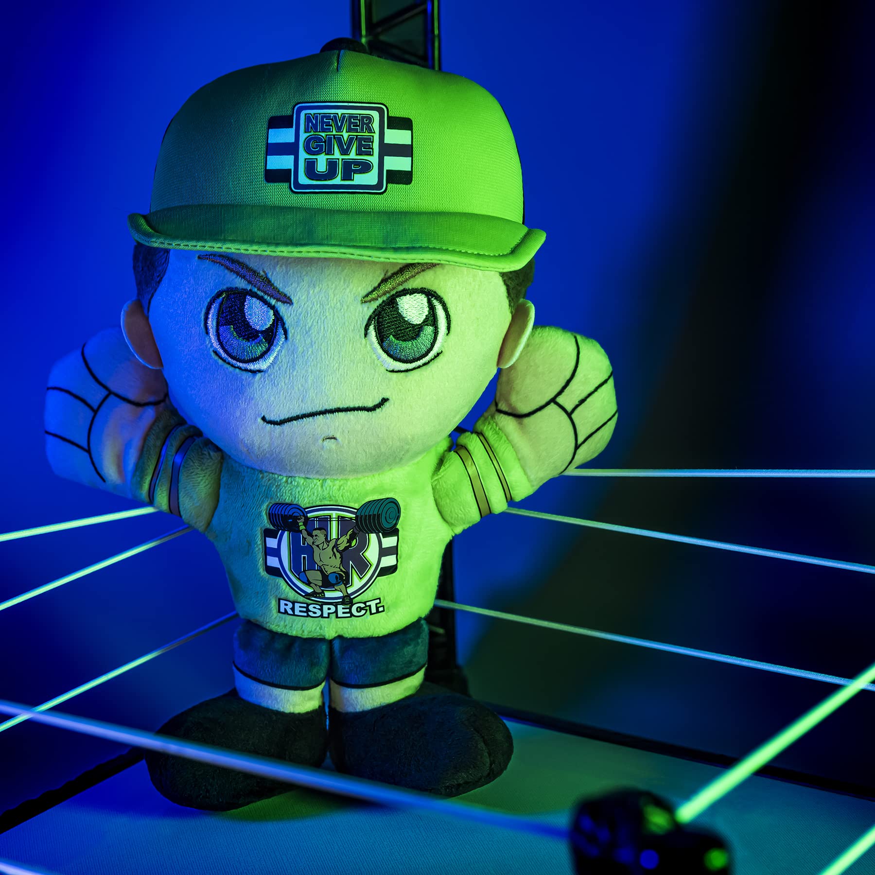 Bleacher Creatures John Cena Kuricha plush officially licensed WWE emblem.