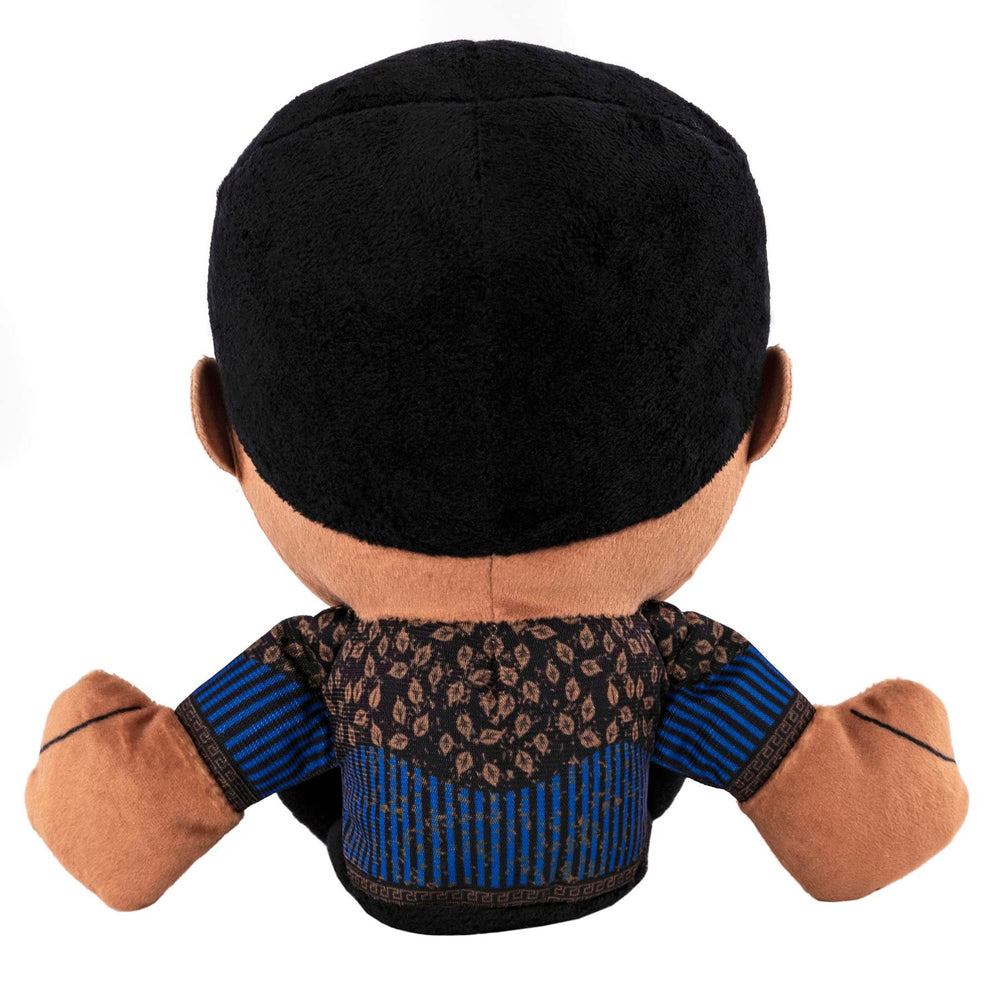 Bleacher Creatures WWE Old School Rock Kuricha plush embroidery and logo detail for authentic styling.