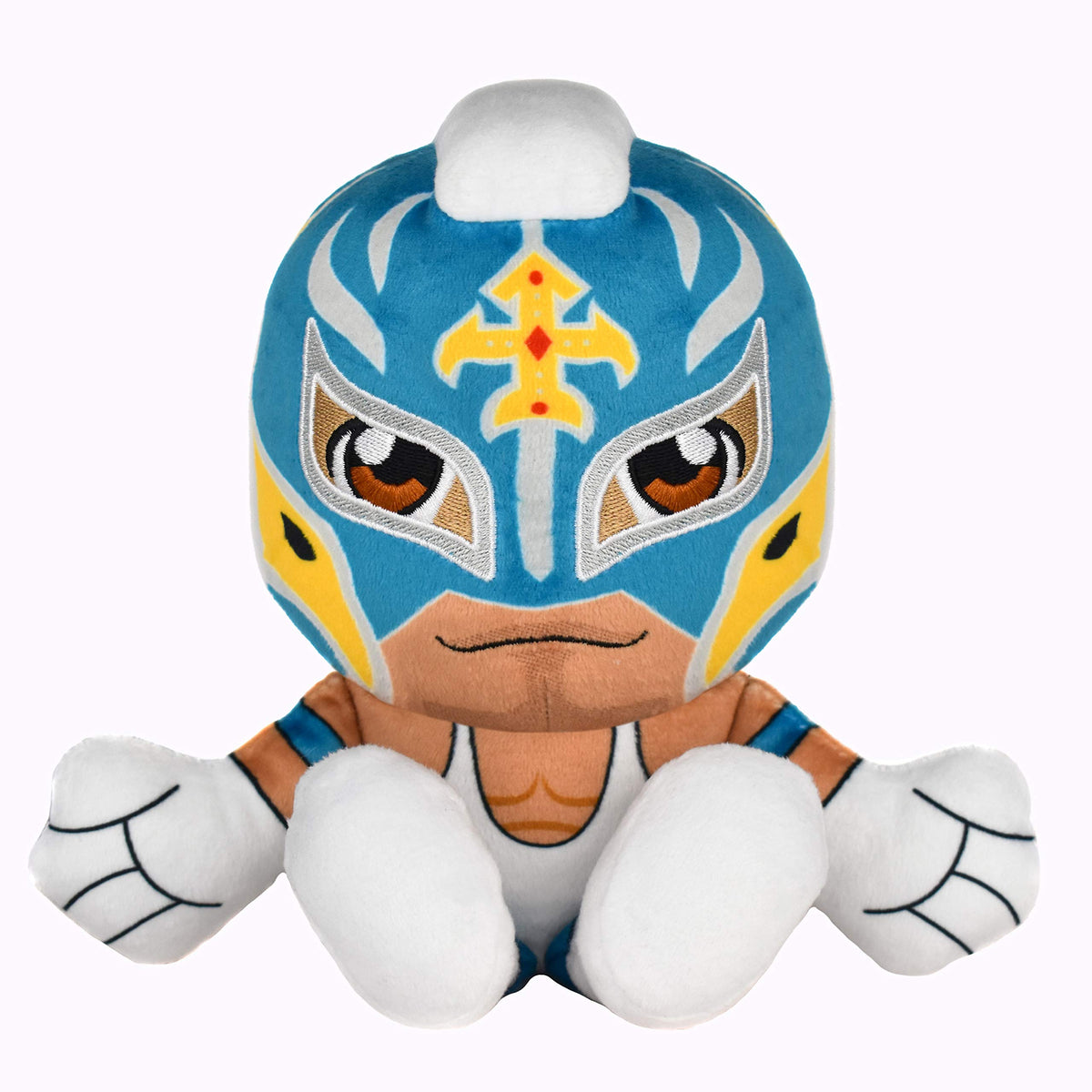 Bleacher Creatures Rey Mysterio Kuricha 8-inch plush, front view, soft and cuddly for fans and collectors.