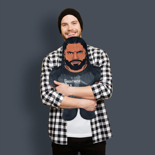 Bleacher Creatures WWE Roman Reigns 24-inch Bleacher Buddy back view highlights branding.