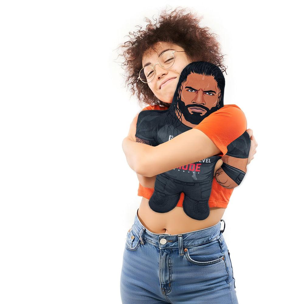Bleacher Creatures WWE Roman Reigns 24-inch Bleacher Buddy emblem-detail showcases authentic branding.