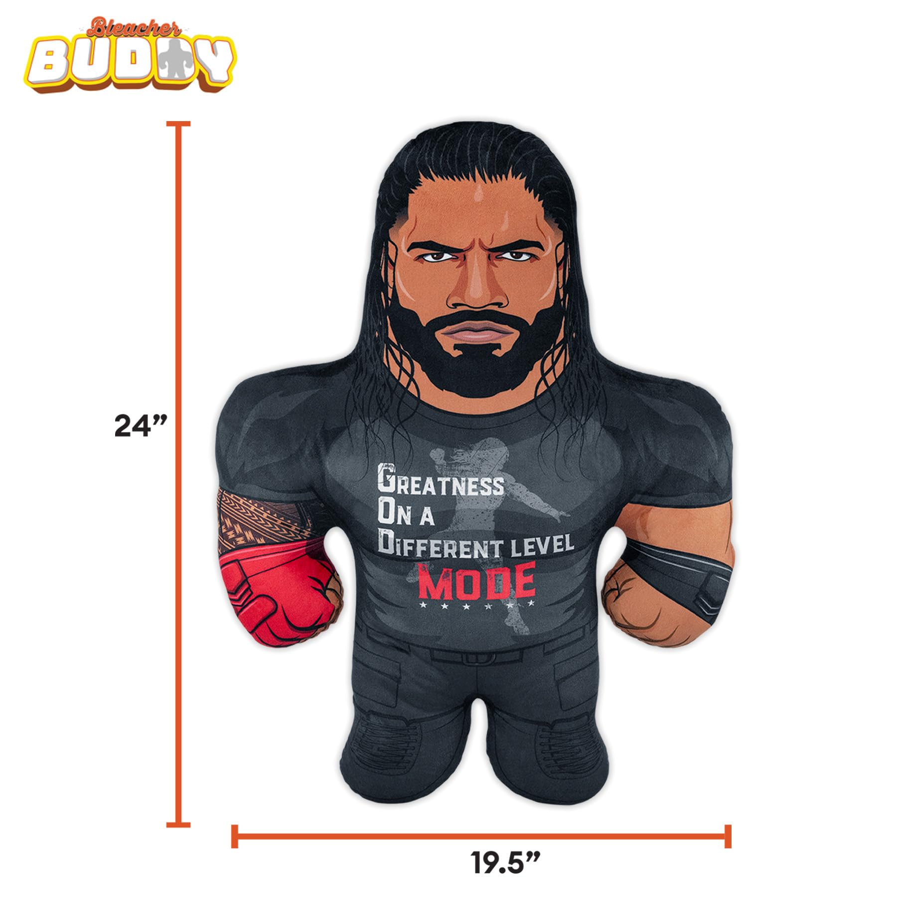 Bleacher Creatures WWE Roman Reigns 24-inch Bleacher Buddy side pose for dynamic display.