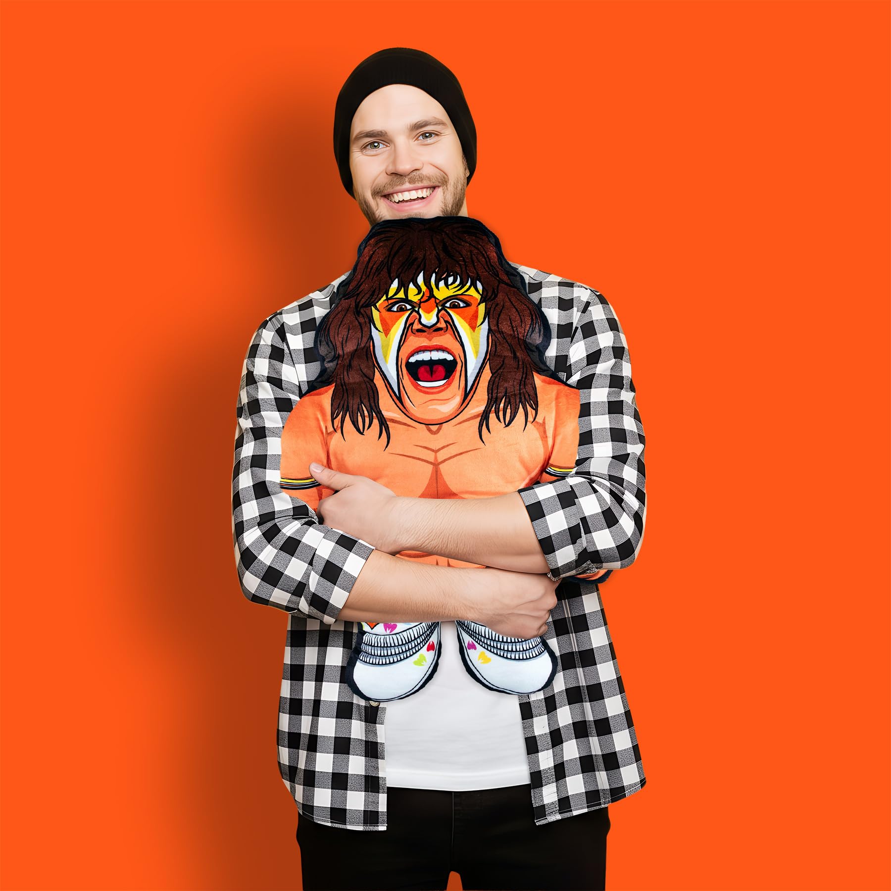 Bleacher Creatures WWE Ultimate Warrior 24-inch Bleacher Buddy, side view, great for reenactments.
