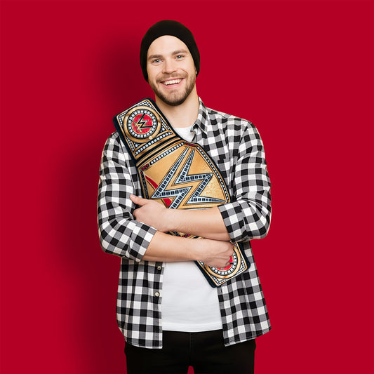 Bleacher Creatures WWE Universal Championship 24-inch Bleacher Buddy belt front shows iconic look.