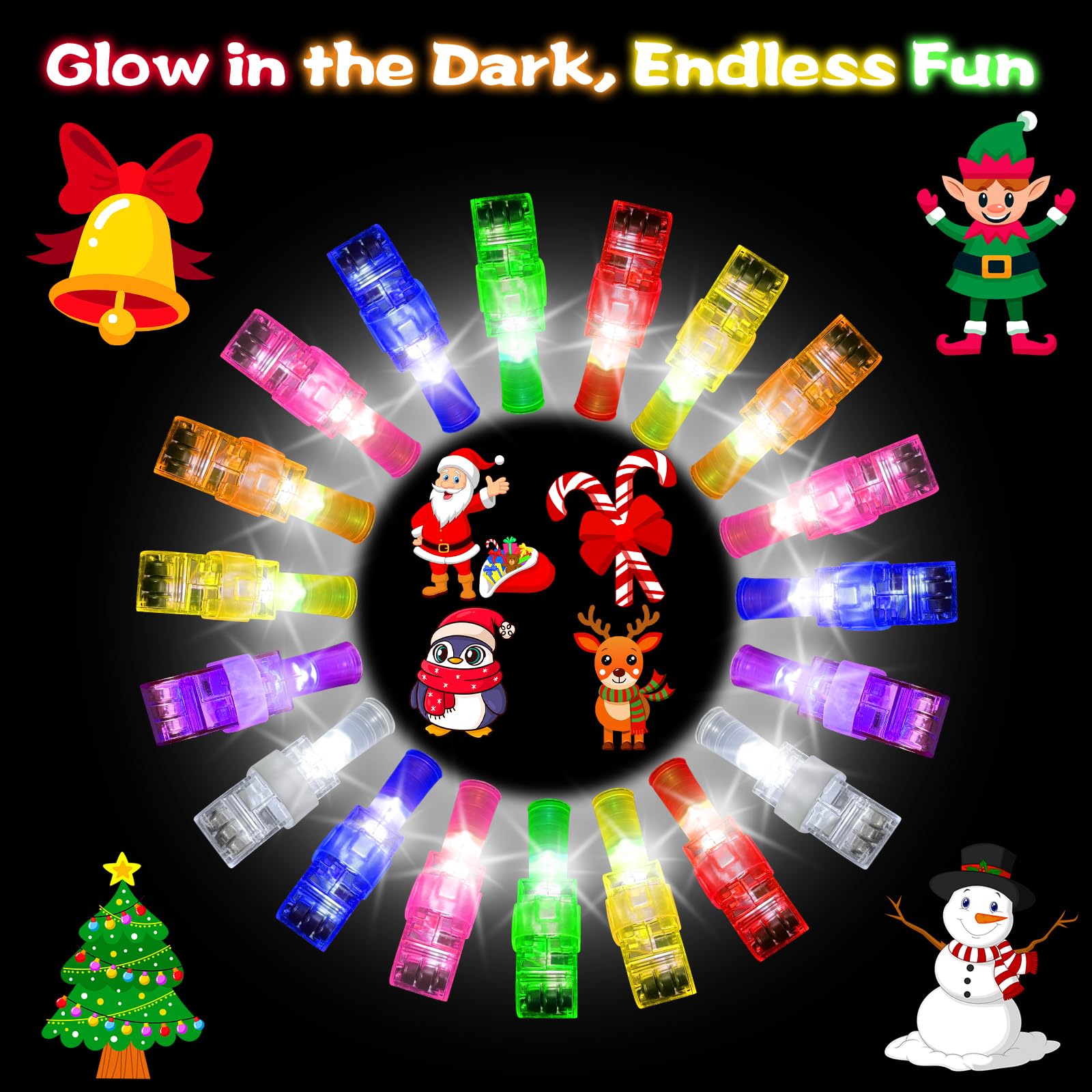BleSky rainbow glow finger lights create eye-catching mood at parties.