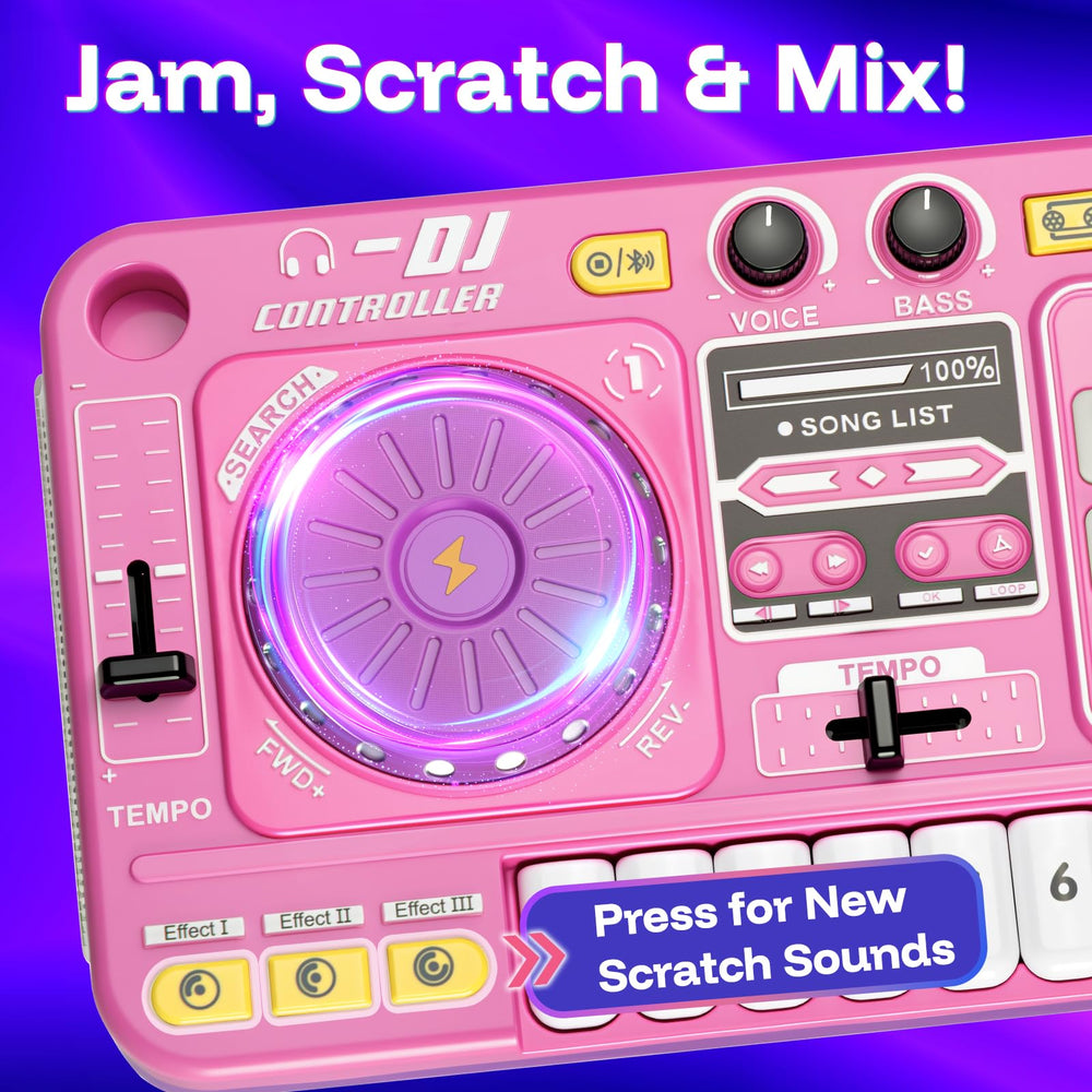BLF FUN Baby DJ Table phone connection lets kids share songs.