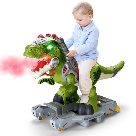 BLF FUN Dinosaur Ride On Toy Car, front view, engages indoor and outdoor play for ages 3+.