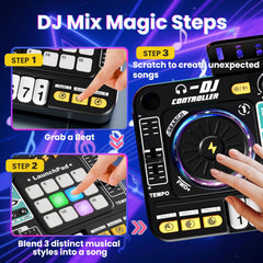 BLF FUN Toddlers DJ Mixer Toys microphone enables singing along.