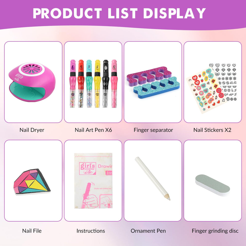 BLIFF nail dryer included for fast, mess-free drying between designs.