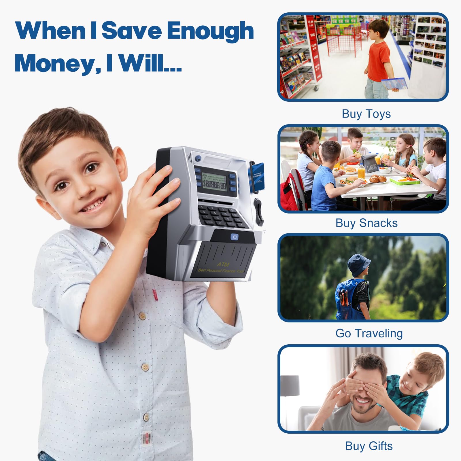 Blingbin automatic coin recognition showcases effortless deposits and coin denomination awareness.