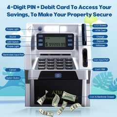 Blingbin piggy bank balance screen highlights real-time savings progress for young savers.