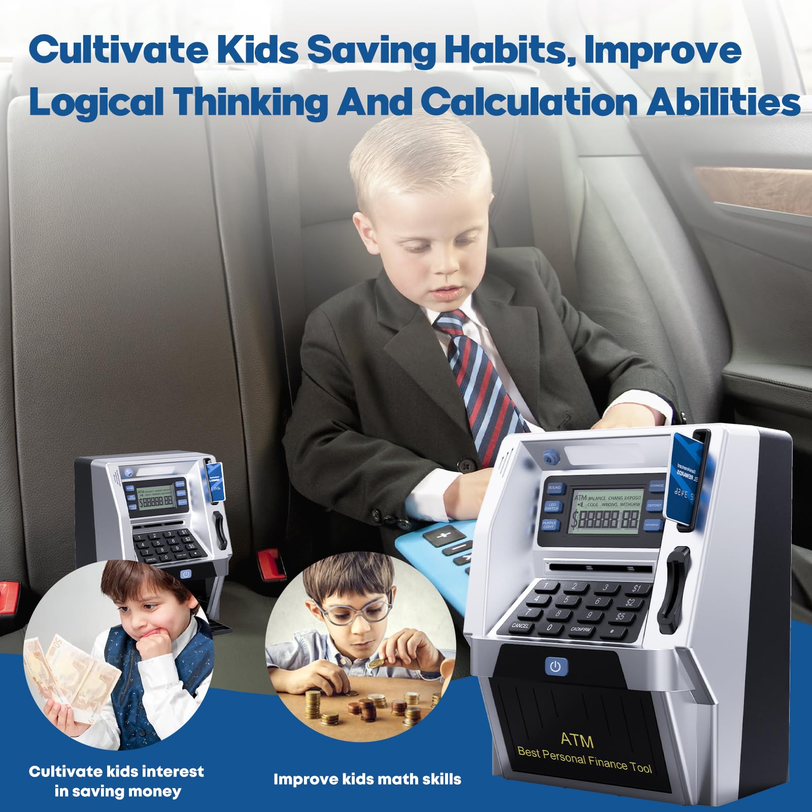 Blingbin withdrawal door access ensures safe, simple cash retrieval for kids.