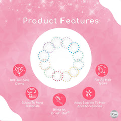 Blinger hair-styling tool gems application for quick, lasting sparkle.