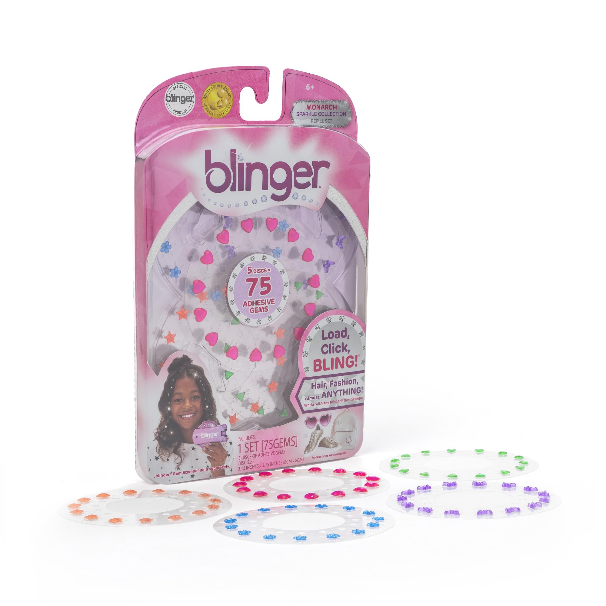 Blinger Sparkle Collection rhinestones disc 1 for vibrant hair glam and easy styling.