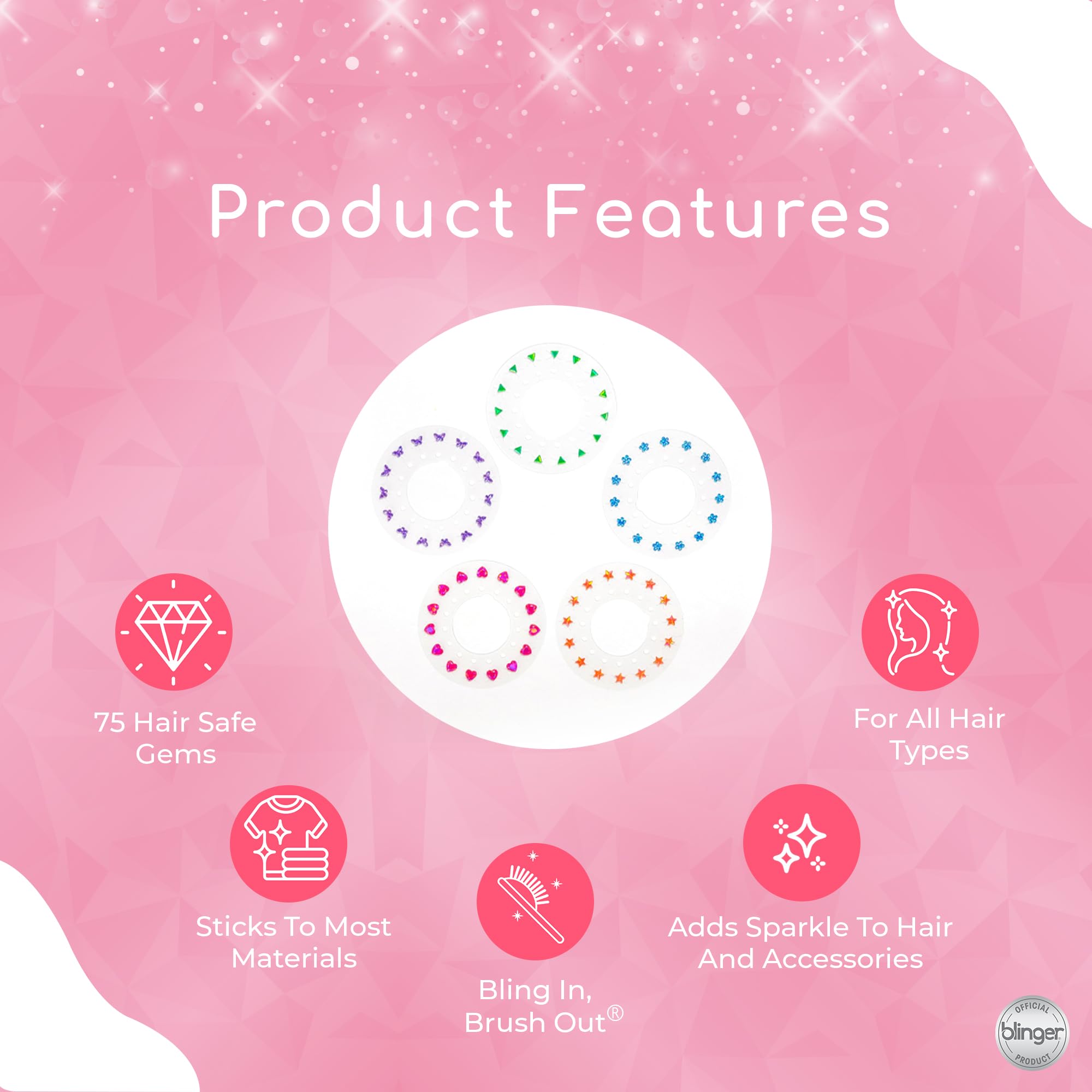 Blinger Sparkle Collection rhinestones disc 3 highlights assorted shapes for creative DIY looks.