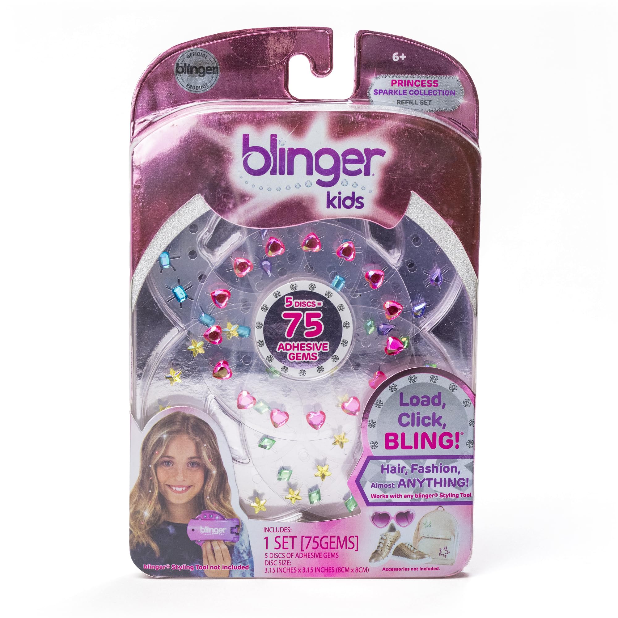 Blinger Sparkle Refill Princess disc: multi-color gems ideal for decorating outfits and accessories