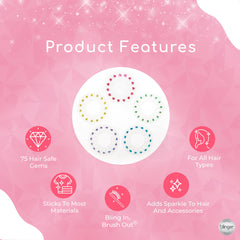 Blinger Sparkle Refill Princess disc: 75 colorful rhinestones to spark creativity on fashion