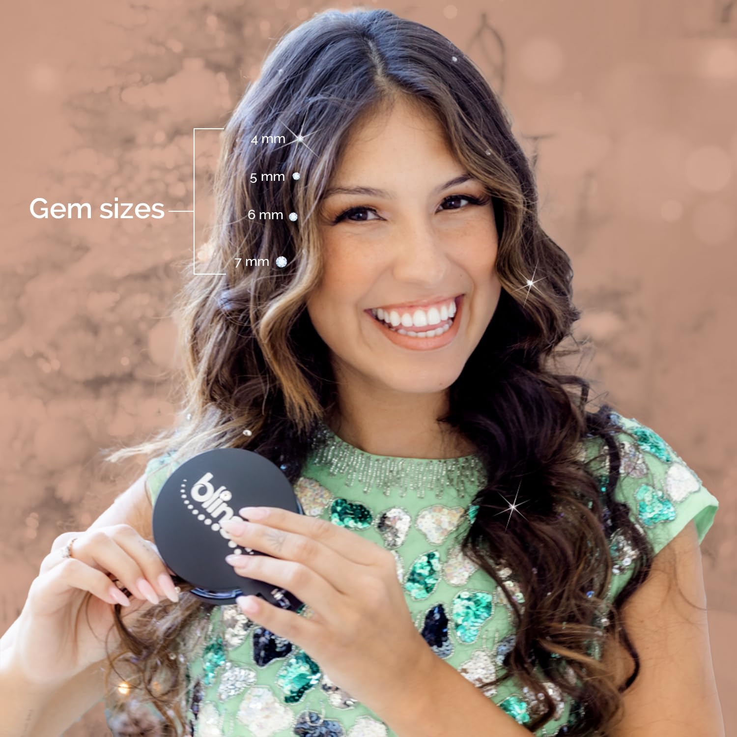 Ideal for holidays and weddings, adding crystal glow to outfits with Blinger.