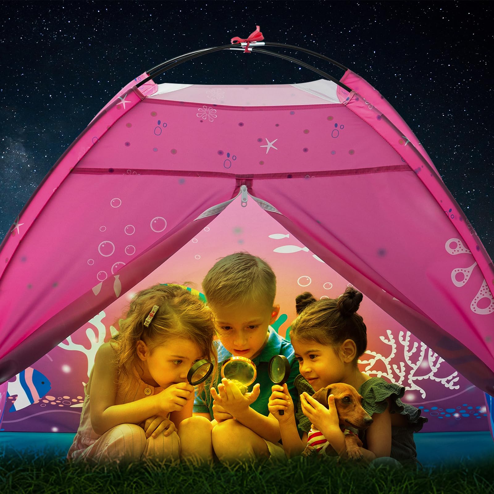 BLINWORLD Mermaid Tent door with double zipper for easy entry