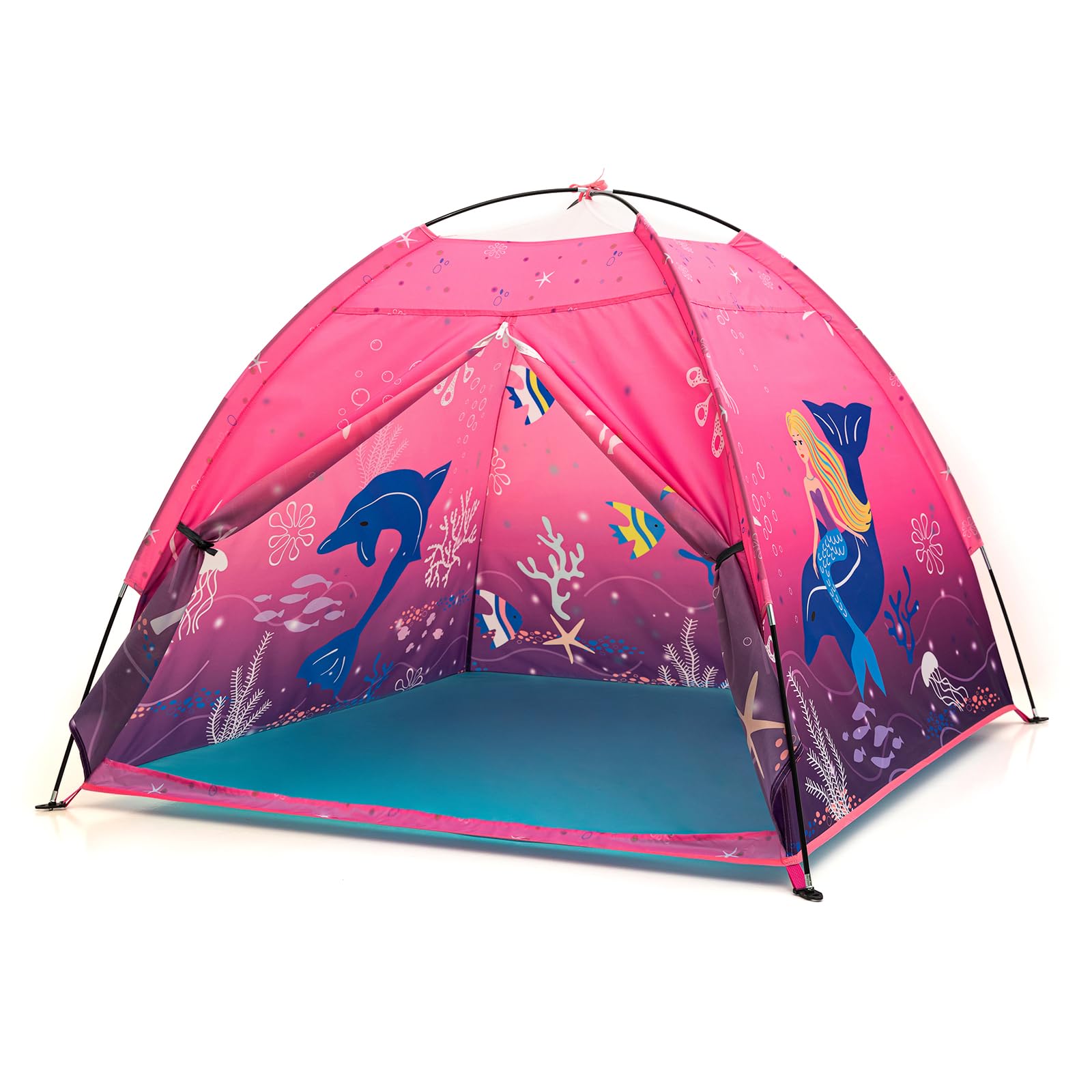 BLINWORLD Mermaid Tent pink front view for imaginative play and visibility