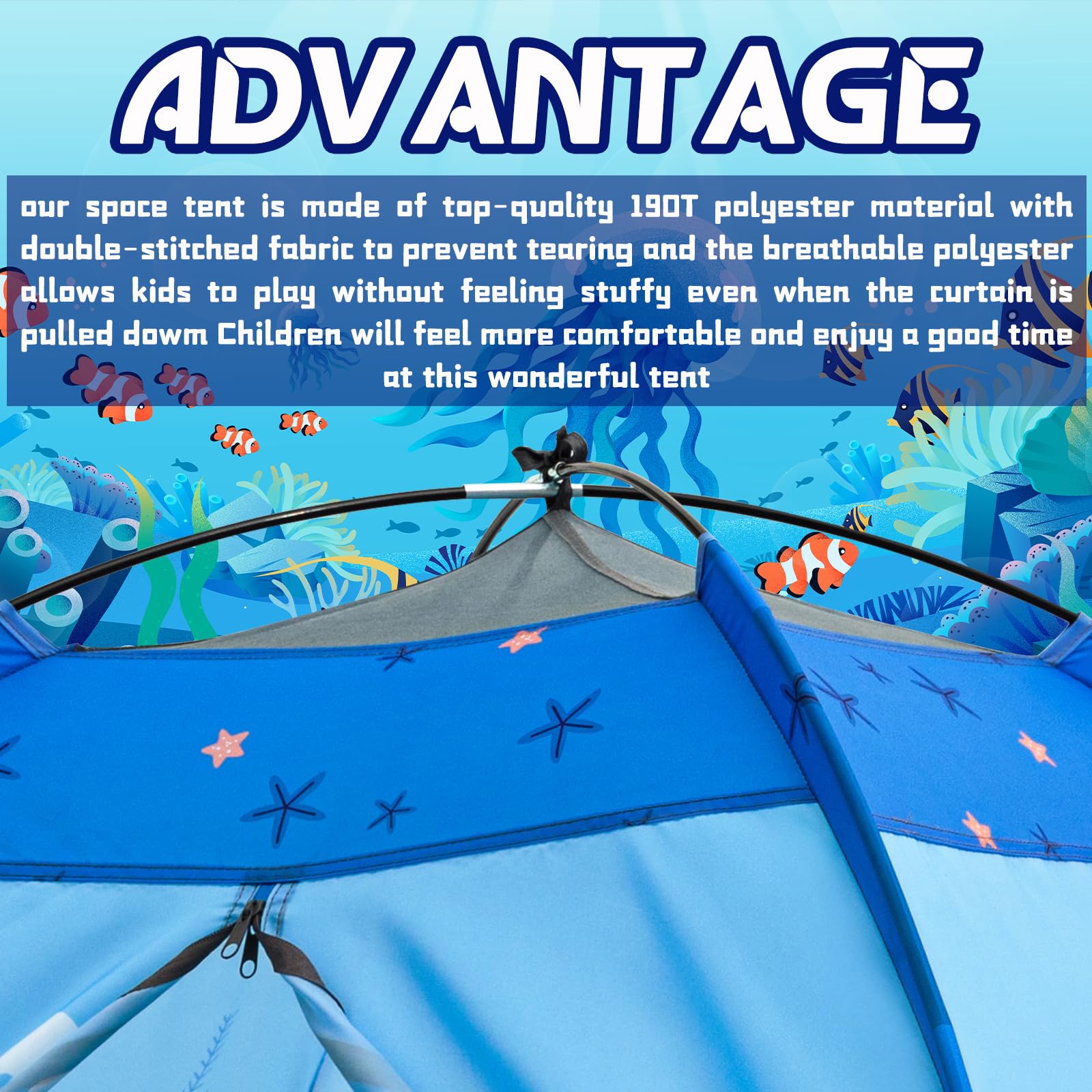BLINWORLD play tent folds easily for quick storage after indoor or outdoor time