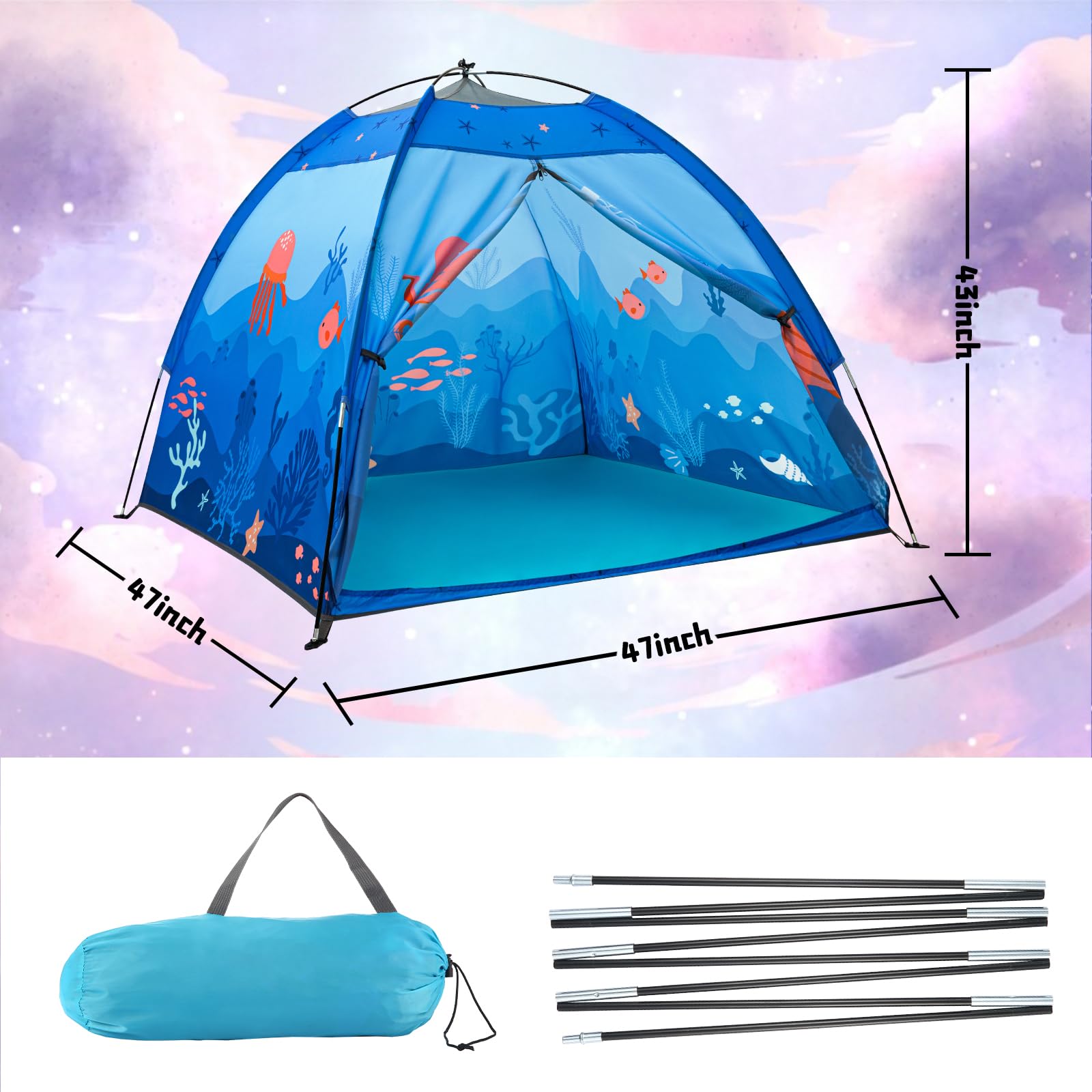BLINWORLD undersea world play tent offers immersive undersea scenes for cooperative games