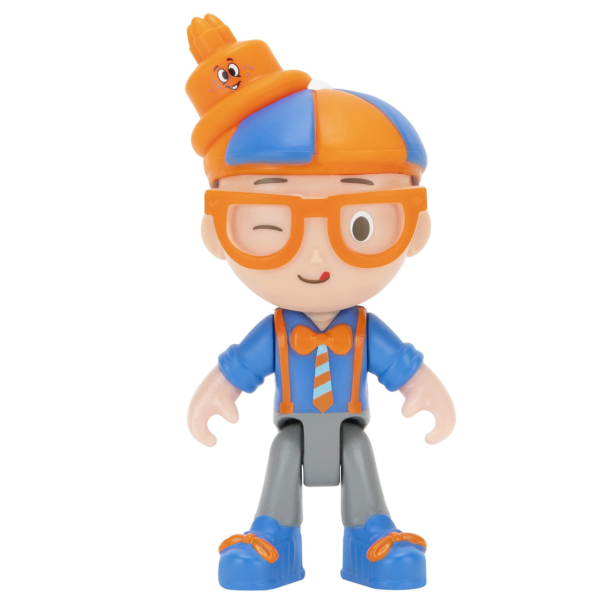 Balloon basket elevator from Blippi playset enables rising action for pretend play.