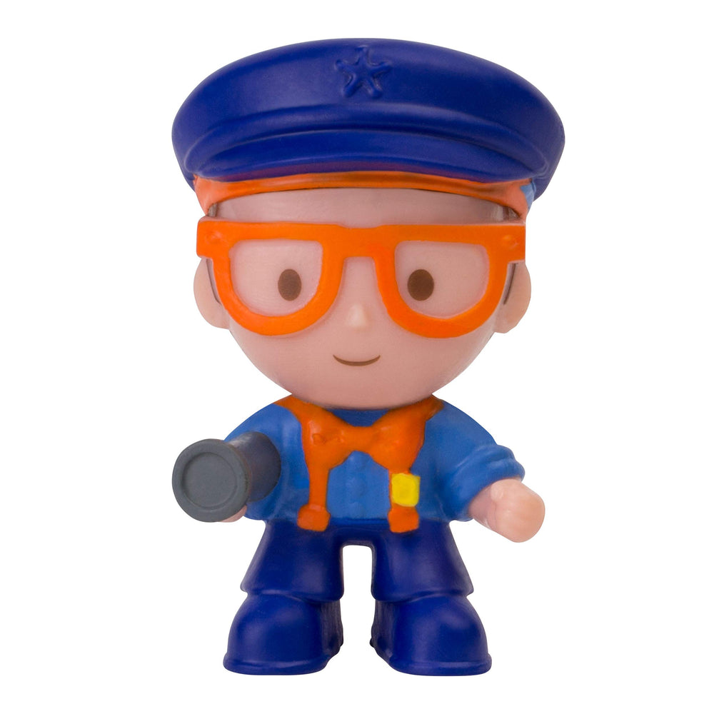 Blippi Mini Heroes Squishables Surprise Box front view showing mystery figure.