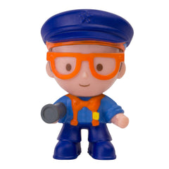 Blippi Mini Heroes Squishables Surprise Box front view showing mystery figure.