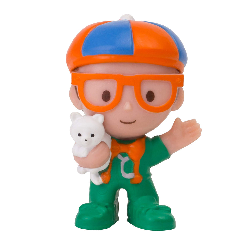 Blippi Mini Heroes Squishables Vet figure supports pretend care and empathy in play.