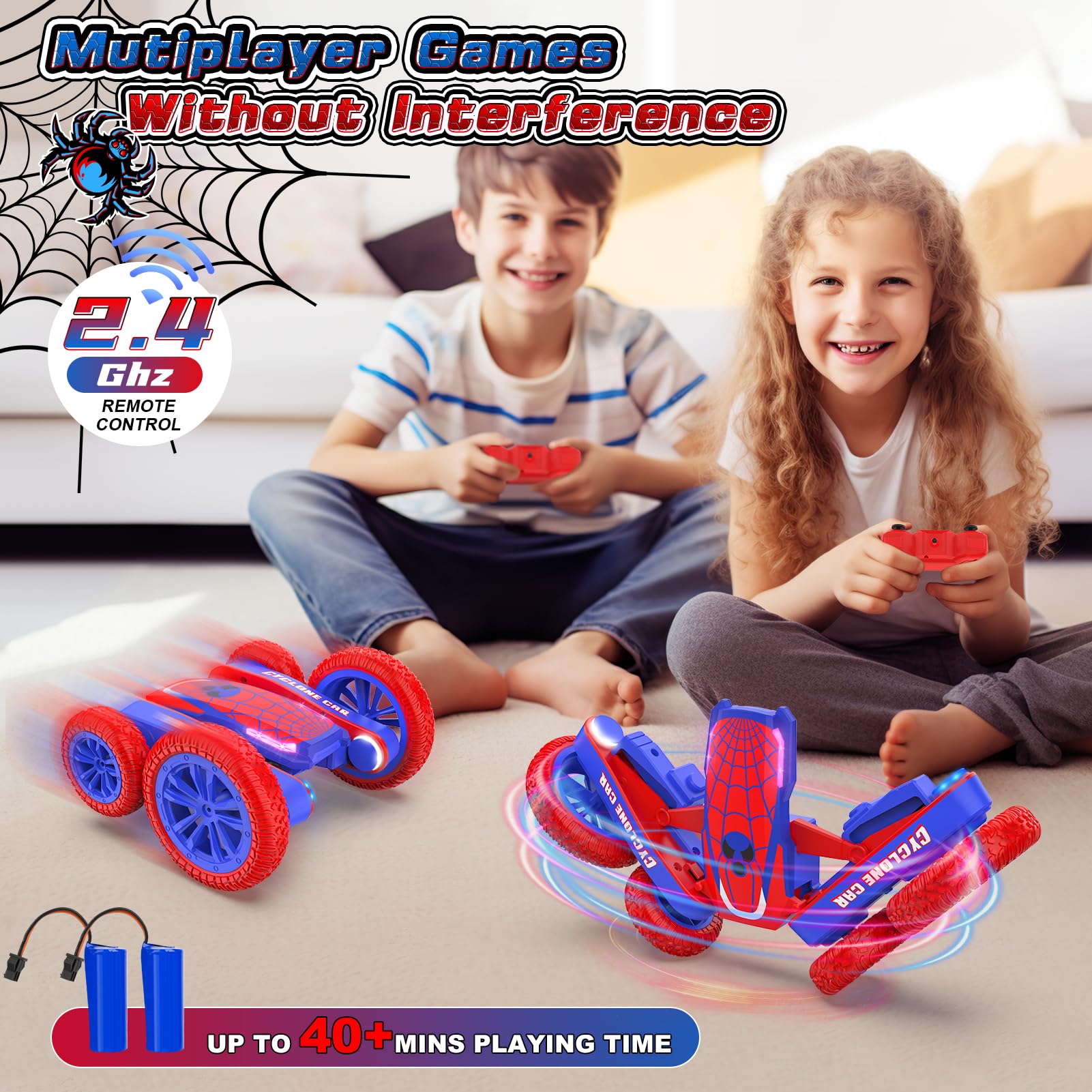 Blissbud RC Car indoors with ABS body protecting furniture during play.