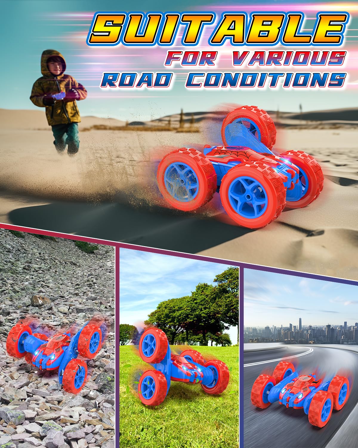 Blissbud Spider RC Car battery compartment indicates dual rechargeable power