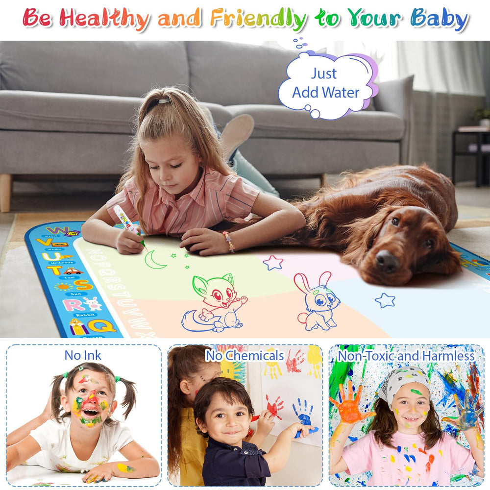 Kids drawing on table or floor demonstrates versatile play spaces