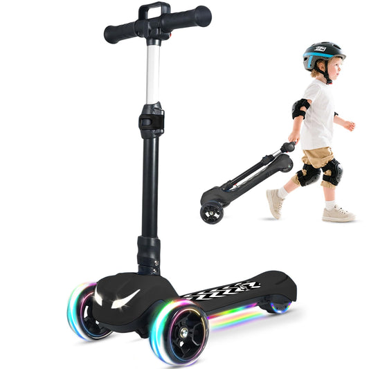 BLISSRIDE three-wheel folding kids scooter for easy storage and transport.